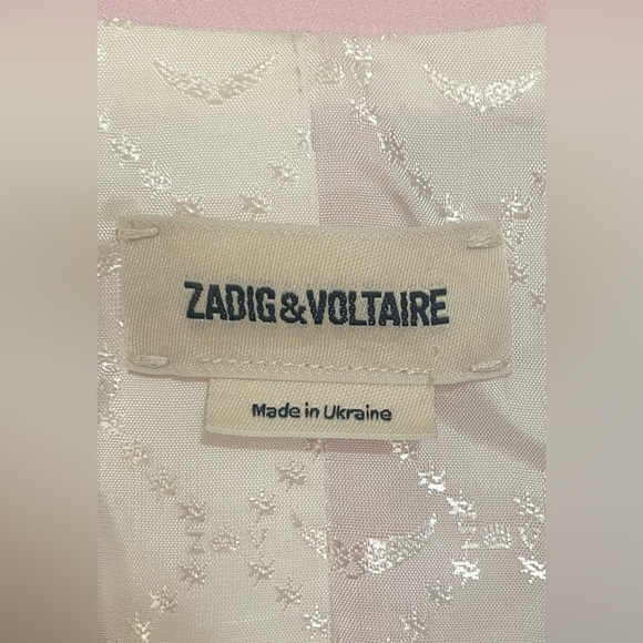 New”Zadig & Voltaire ‘Very Creepe’ Crepe Blazer-SMALL/US-36EU-light pink, lined - Picture 8 of 10